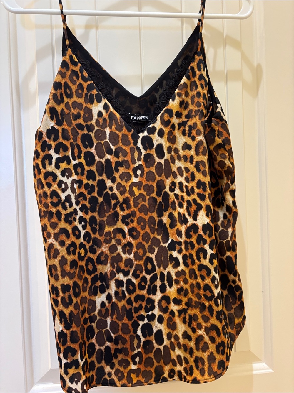 Express Leopard Print V-Neck Cami in Brown and Black